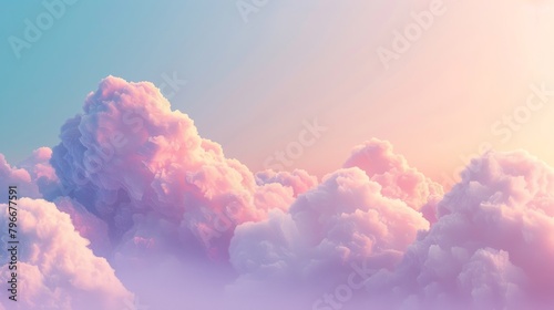 Ethereal clouds in a minimalistic modern style AI generated illustration