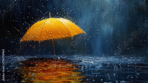 Person Holding Umbrella in Rain