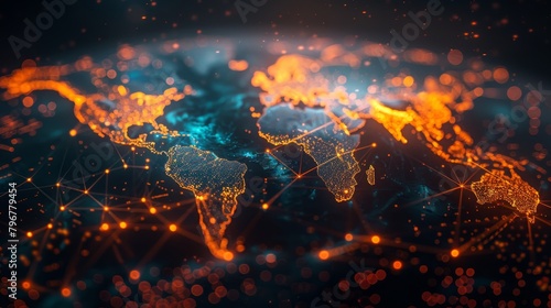 Craft a visually compelling representation of global connectivity