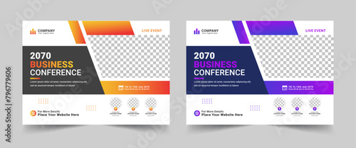 Business conference flyer template, Annual corporate business workshop, meeting, training, poster, leaflet, banner, presentation.
