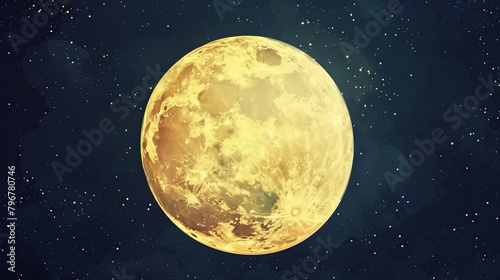 a yellowish cartoony moon 