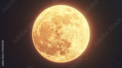 a yellowish cartoony moon 