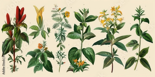 Vintage Plant: Illustration of Poisonous Plants in Classic Art Style
