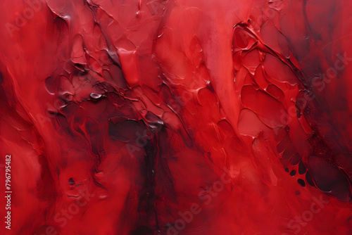 Crimson Cascade Cantata, abstract landscape art, painting background, wallpaper, generative ai
