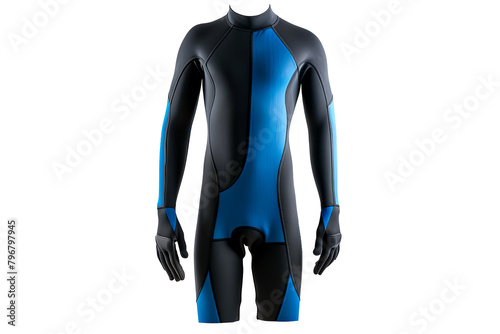 Black and Blue Full Body Wetsuit for Water Sports Enthusiasts