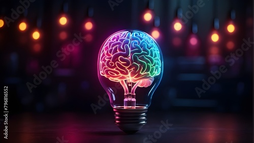 Lightbulb Idea in the Brain bright-bulb creativity, The idea in a lightbulb brilliant idea-generating, Idea in a Lightbulb brilliant idea-generating thinking