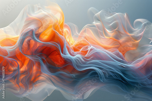 Illustrate an abstract image where fluid, organic shapes undulate and flow across the canvas, suggesting perpetual motion,