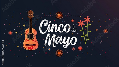 Cinco de Mayo - May 5, federal holiday in Mexico. Fiesta banner and poster design 