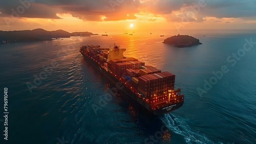 Analyzing global container shipping data for strategic logistics and business intelligence. Concept Container Shipping Data, Global Logistics, Business Intelligence, Strategic Analysis