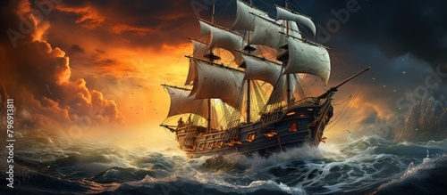 Sailing Ship at Sea