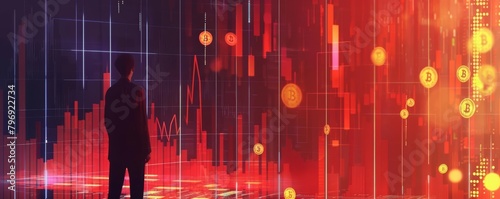 Bitcoins volatile market offers a highrisk, highreward scenario for investors, capturing the essence of digital currency speculation, background concept