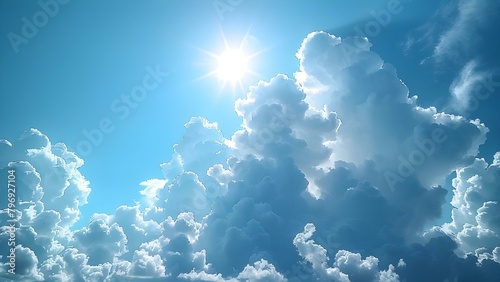 Shapes of clouds in a sunny day with blue sky. Concept Cloud Shapes, Sunny Day, Blue Sky, Nature Photography