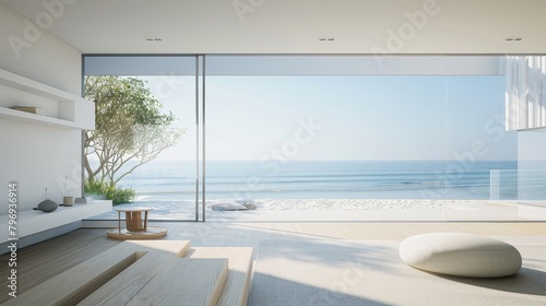 Beach living room, sliding door to ocean