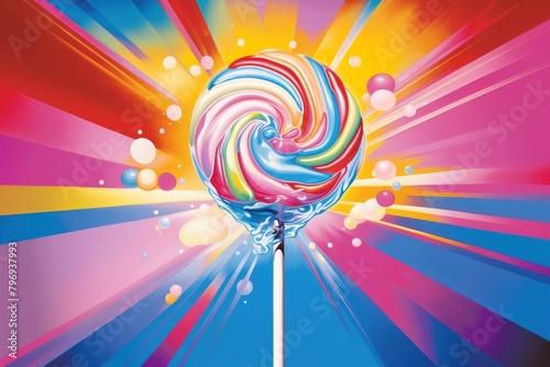 Airbrush art of a lolipop confectionery lollipop candy.