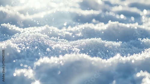 This is a beautiful winter scene, with snow-covered ground and a soft, out-of-focus background.