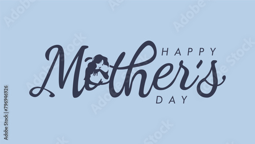 happy mothers day text design vector