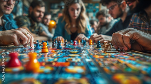 Intense Board Game Session Among Young Adults - ai generative