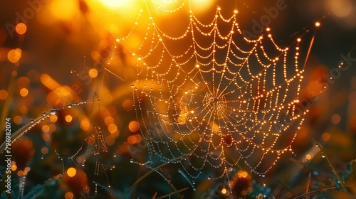 Dewy Spiderweb Sunrise, generative ai