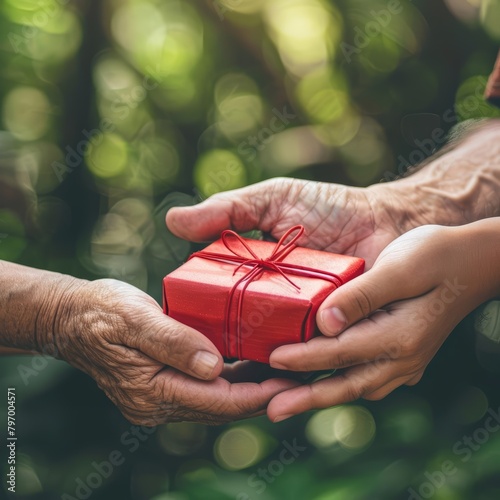 The act of giving a gift weaves threads of connection between people, strengthening bonds and expressing emotions without words, background concept