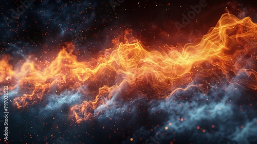 Fiery sound wave visualization on a dark background representing a scream