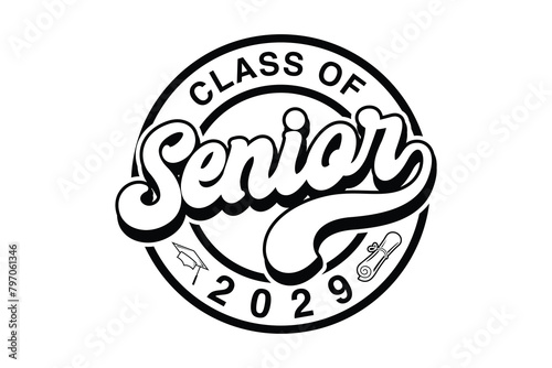 Class of 2029 typography design vector. Text for design, congratulation event, T-shirt, party, high school or college graduate. Editable class of 2029 typography