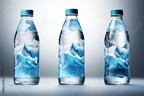 Arctic Glacier Ice Gradients Glacial Mineral Water Bottle Label Design