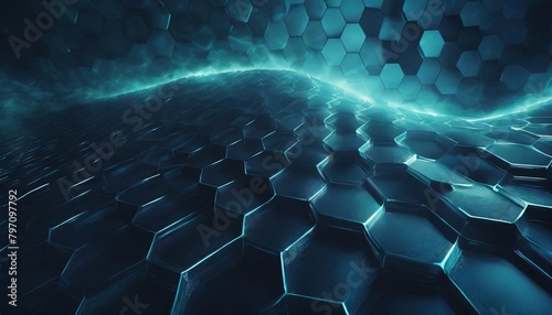 abstract technology concept background with hexagonal structure high tech honeycombs wave