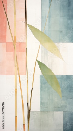 Bamboo abstract painting plant.