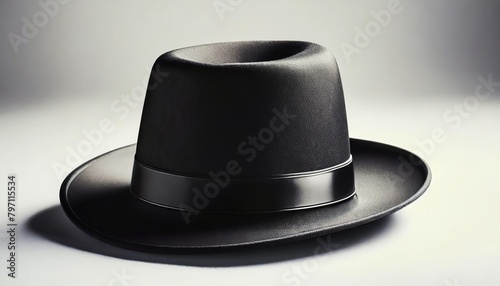 a stylish black bowler hat ioslated with clipping path