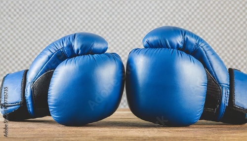 blue boxing gloves isolated on transparent background