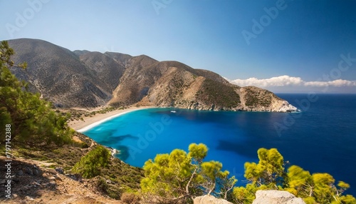 beautiful bay at lakki karpathos greek islands