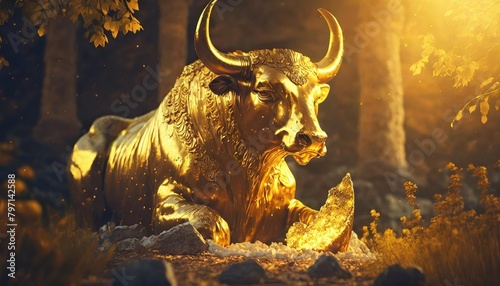 the statue of golden bull is broken biblical history of the old testament ancient civilization paganism golden calf symbol of false gods
