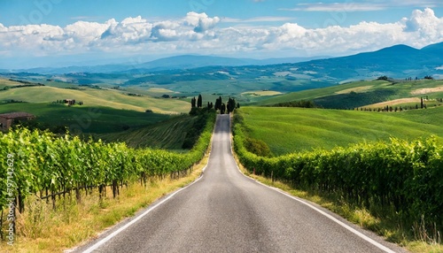 asphalt road in tuscany italy