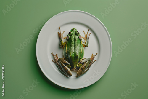 frog on a plate