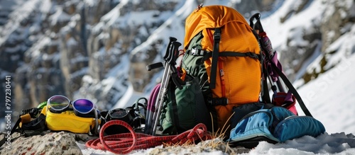Equipment for mountain climbing to maintain safety