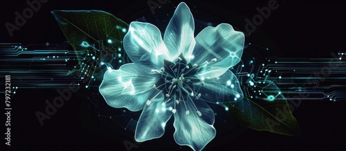 Abstract and futuristic jasmin flower in bloom