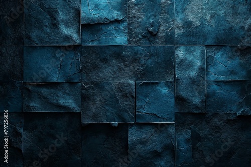 Abstract blue textured stone wall background