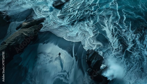 Illustrate the thrilling essence of survival through engaging drone photography Show the vast landscapes and tense moments from unique aerial perspectives, enhancing the intensity of the story,