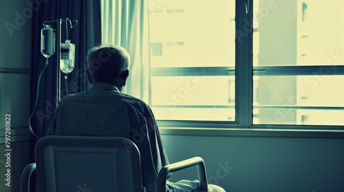 Patient in a private hospital room