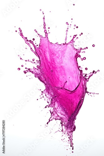 Vibrant Pink Liquid Splash Isolated on White Background