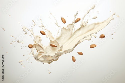 Splash effect of almond milk dairy food chandelier.