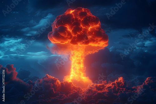 Dramatic Depiction of a Nuclear Explosion Showcasing the Immense Power and Destructive Potential of Nuclear Energy