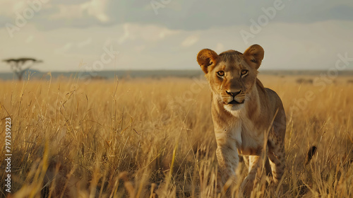 The tranquility of Maasai Mara is interrupted by the playful antics of an African lioness's cub, their joyful moments captured against the backdrop of Kenya's stunning natural beauty