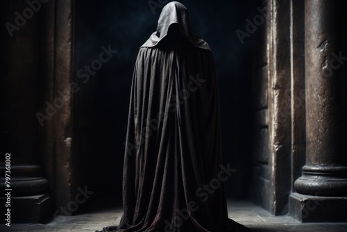 a person wearing a black robe