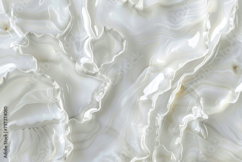 Pearlescent white alcohol ink ripples with a marble effect, in ultra HD detail