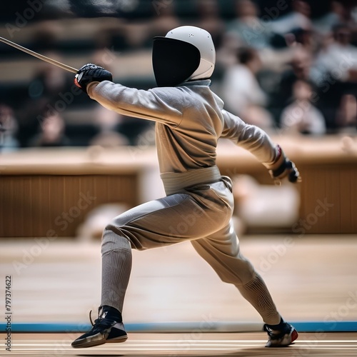A fencer competing at the Paris Olympics2