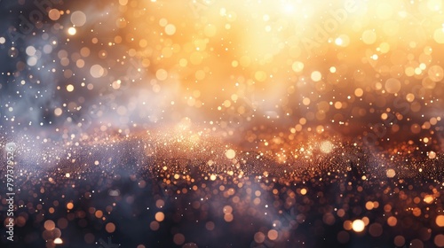 Radiant White and Gold Glittering Background 