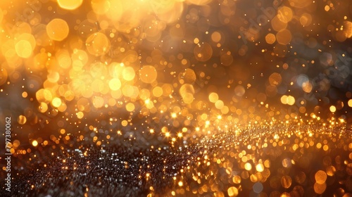 Radiant White and Gold Glittering Background 