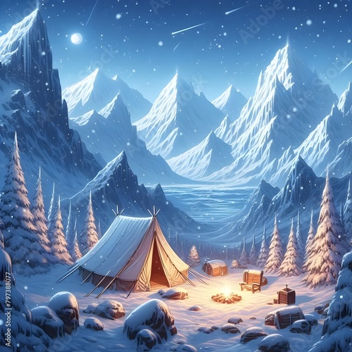 Tent in the snow