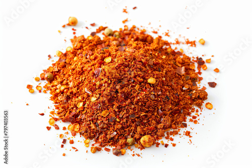 Cayenne pepper, photographed in isolation on a white background
